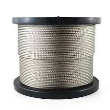 T-304 Grade 7 x 19 Stainless Steel Cable Wire Rope 1/4- 50 ft