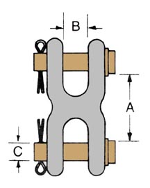 double clevis mid-link chain connecting link