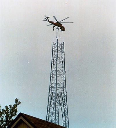 Helicopter over Cell Phone Tower