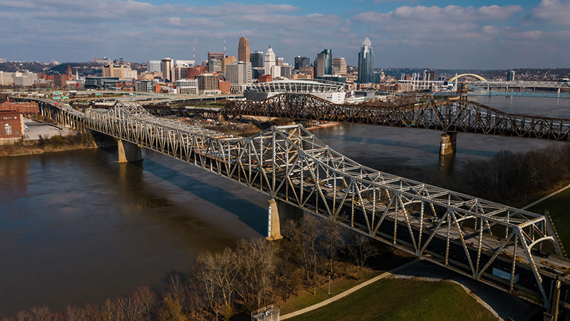 Brent Spence Bridge from above.